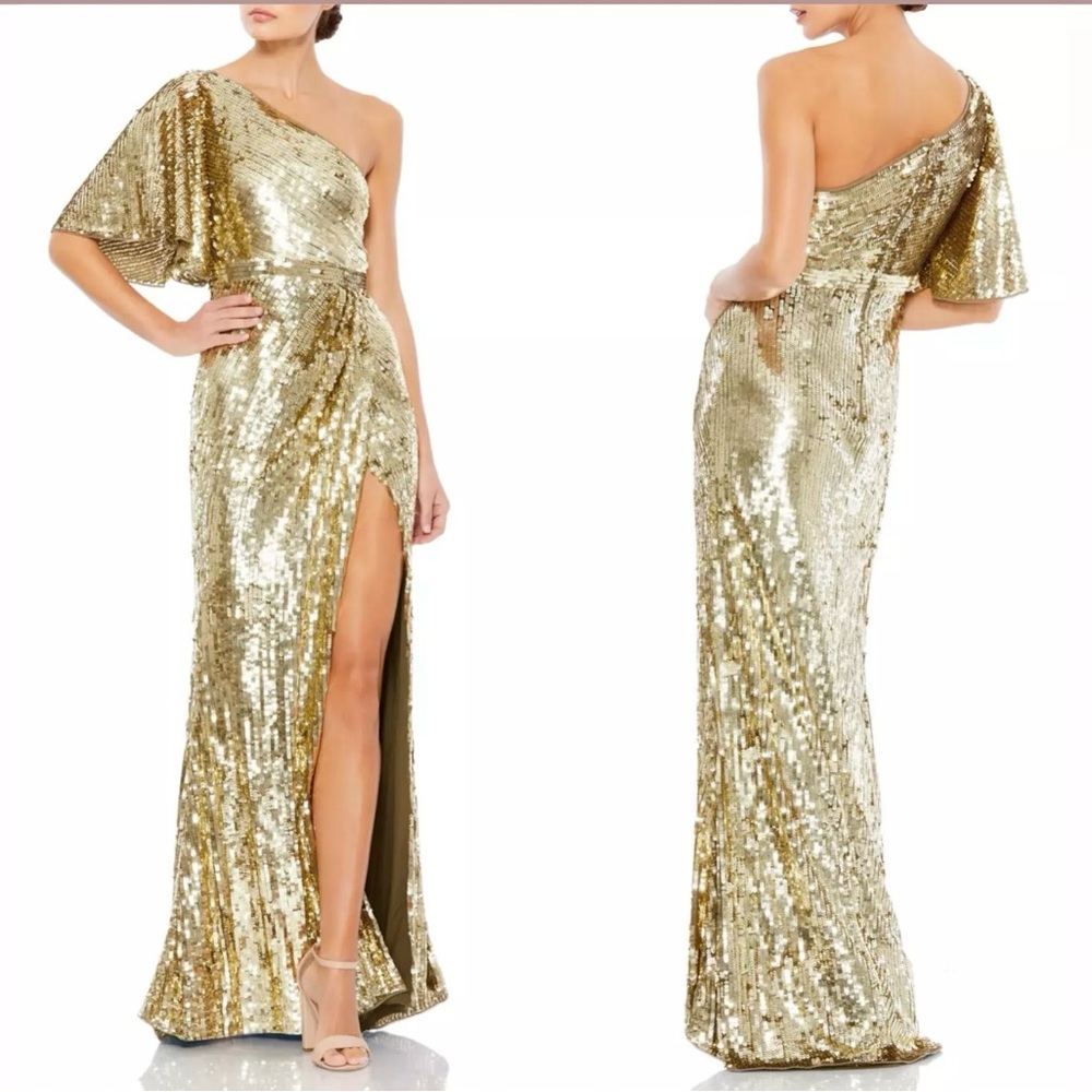 Mac Duggal One Shoulder Sequin Gown